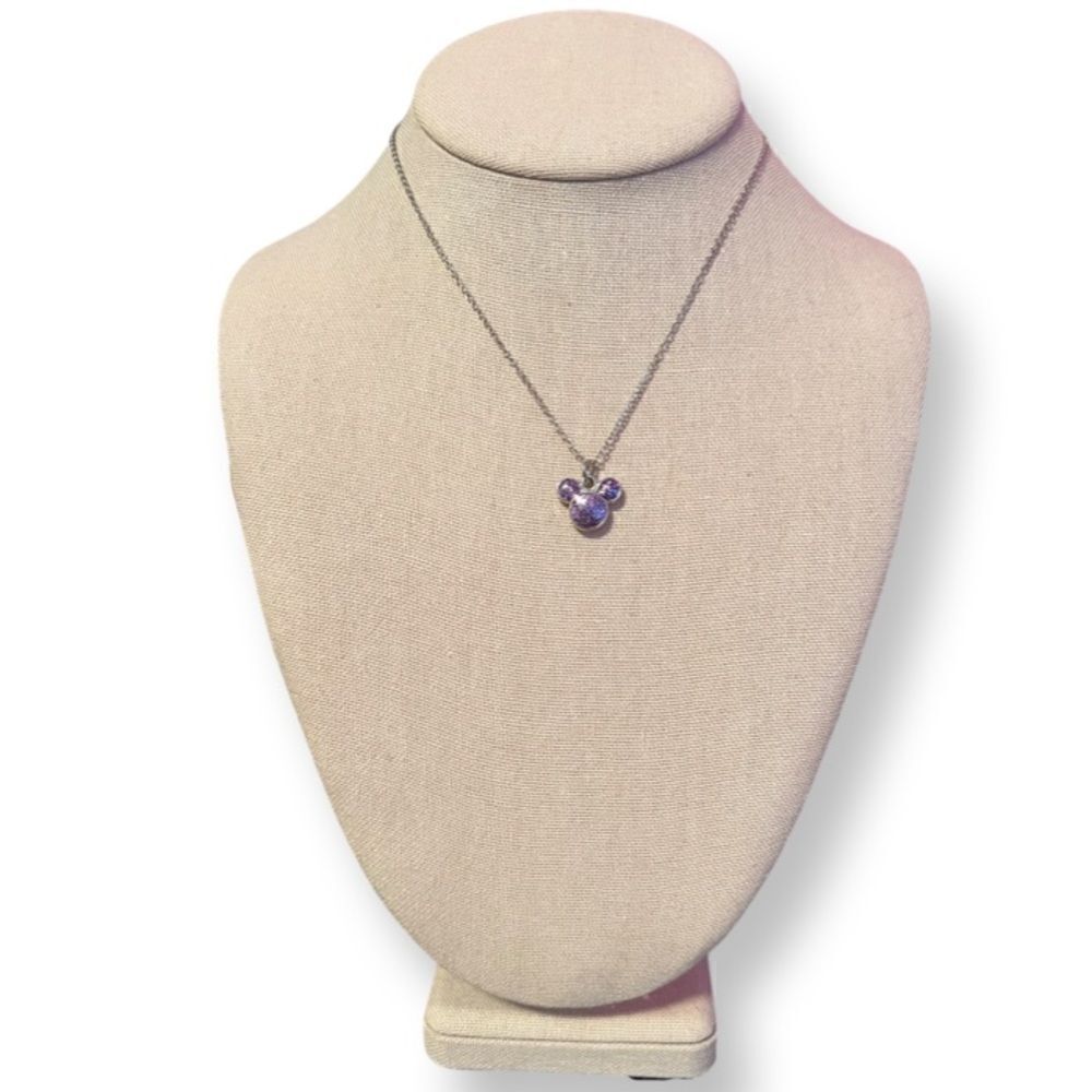 NWOT Disney Metallic Purple Mickey Necklace